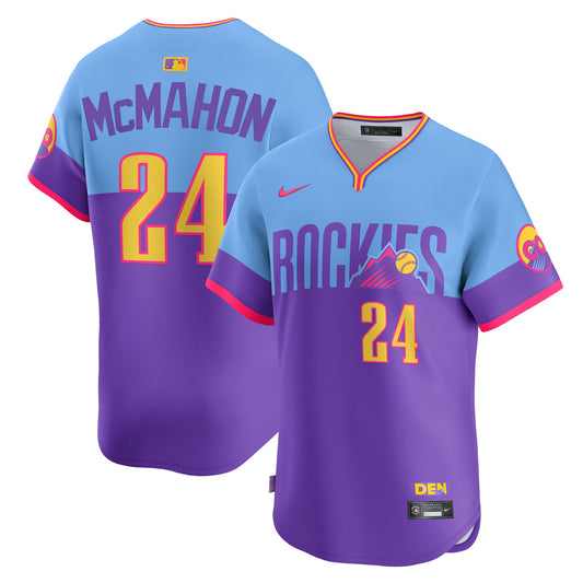 Men's Colorado Rockies Ryan McMahon Purple/Light Blue 2025 City Connect Limited Player Jersey