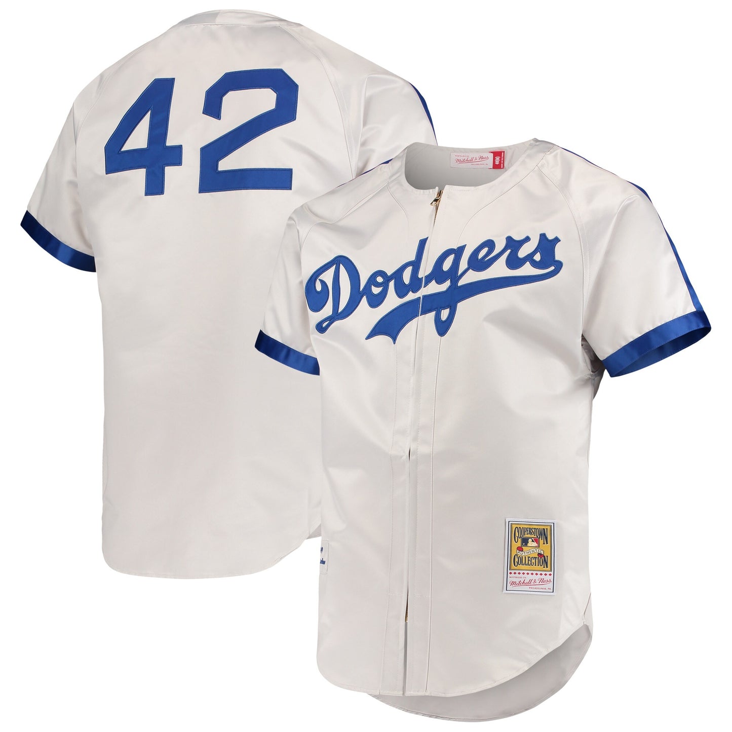 Men's Brooklyn Dodgers Jackie Robinson Mitche&Ness Gray Cooperstown Collection Authentic Jersey