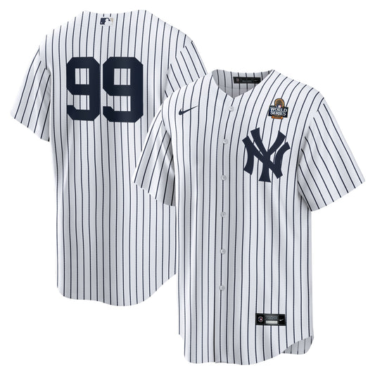 Men's New York Yankees Aaron Judge  White 2024 World Series Home  Player Jersey