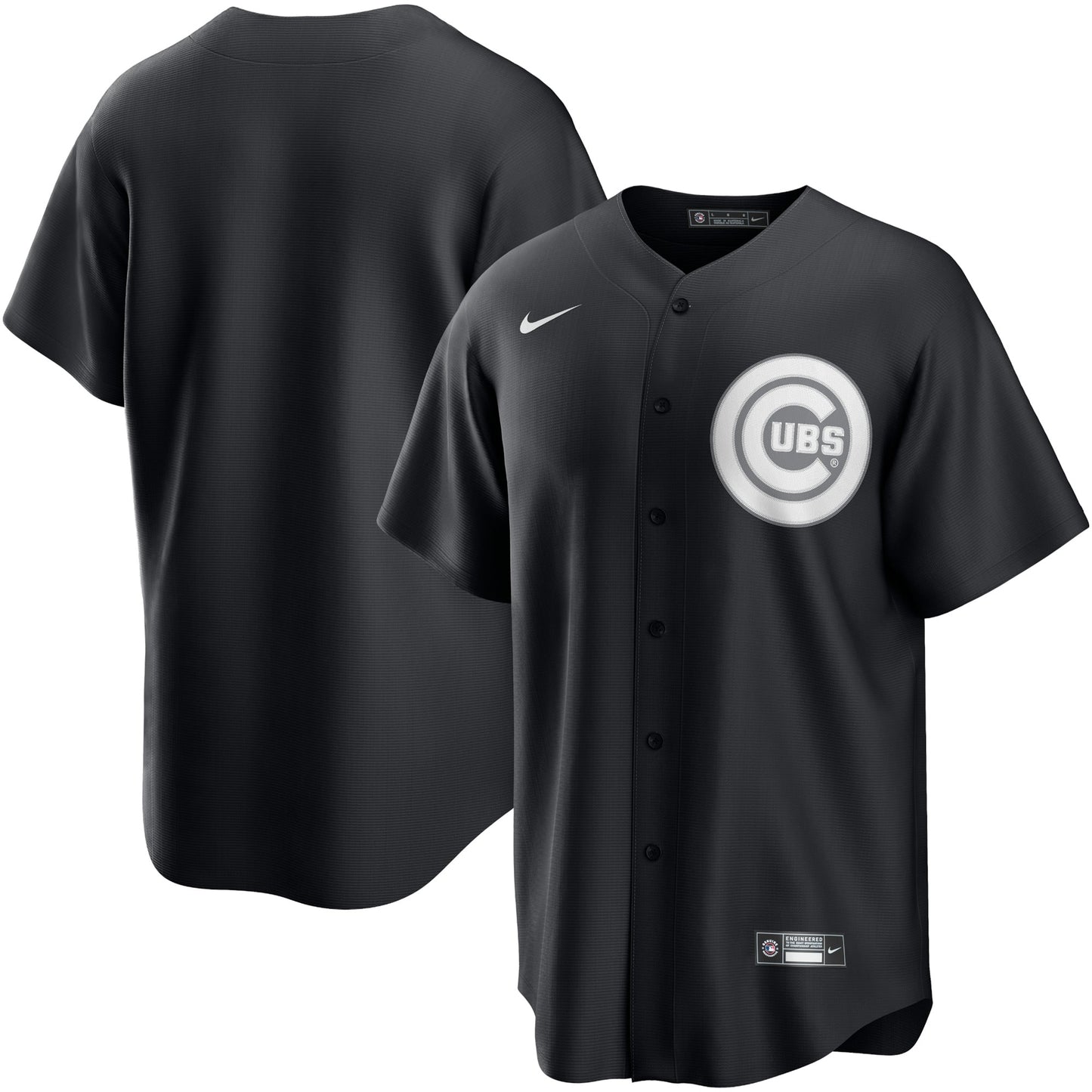 Men's Chicago Cubs Black Lights Out Replica Jersey