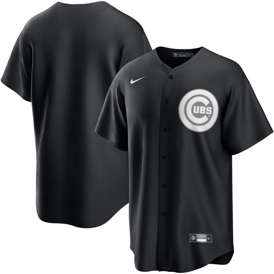 Men's Chicago Cubs Black Lights Out Replica Jersey