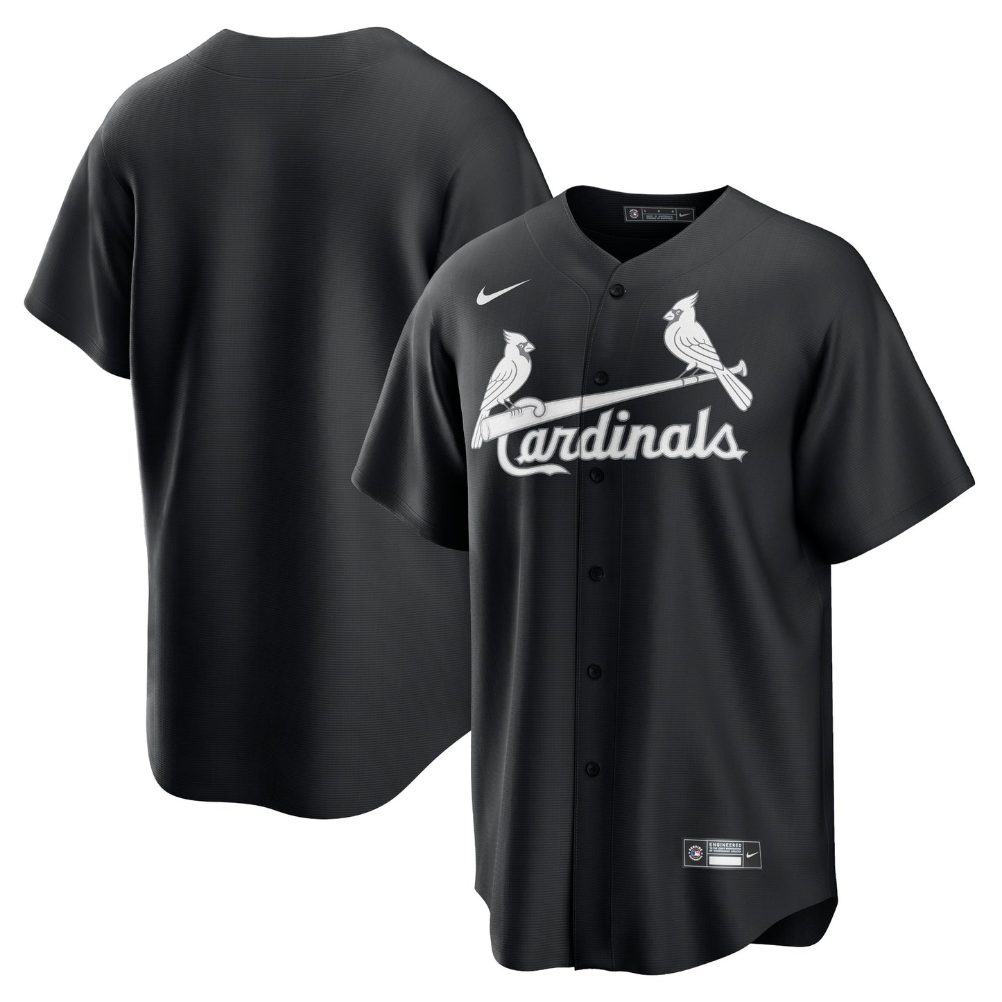 Men's St. Louis Cardinals Black Lights Out Replica Jersey