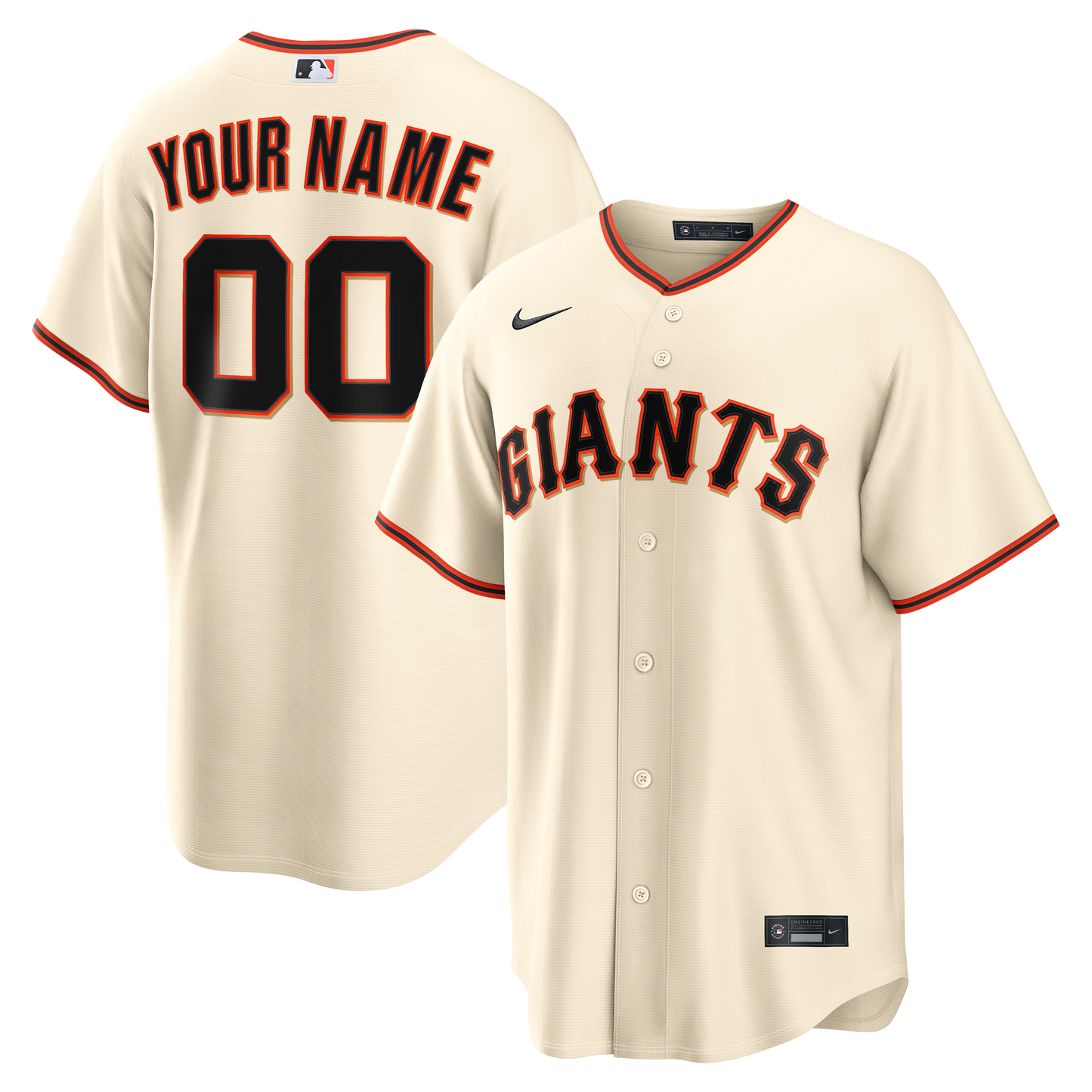 Men's San Francisco Giants Cream Home Replica Custom Jersey