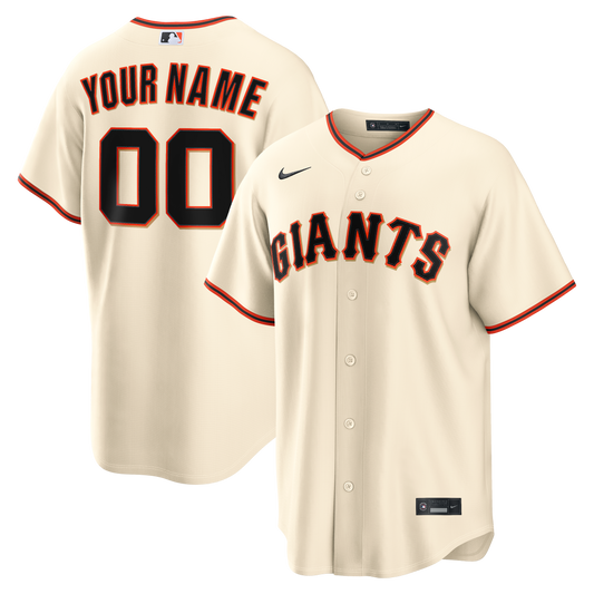 Men's San Francisco Giants Cream Home Replica Custom Jersey
