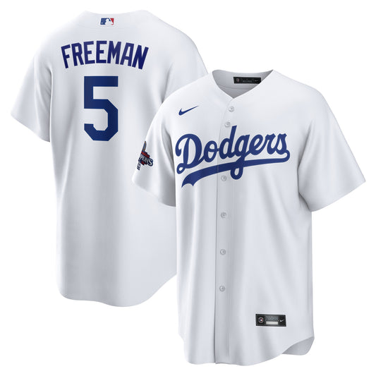 Men's Los Angeles Dodgers Freddie Freeman White 2024 World Series Champions Home Player Jersey