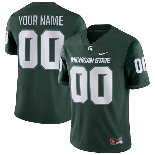 Men's Green Michigan State Spartans Game Custom Jersey