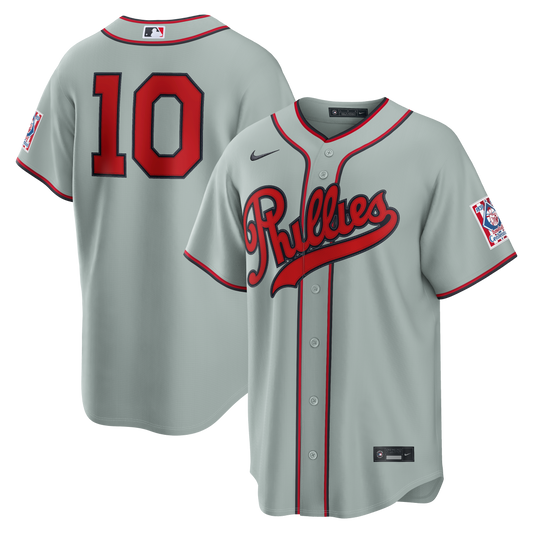 Men's Philadelphia Phillies J.T. Realmuto Gray 2026 Field of Dreams Stadium Jersey