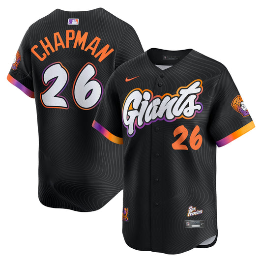Men's San Francisco Giants Matt Chapman Anthracite 2025 City Connect Jersey
