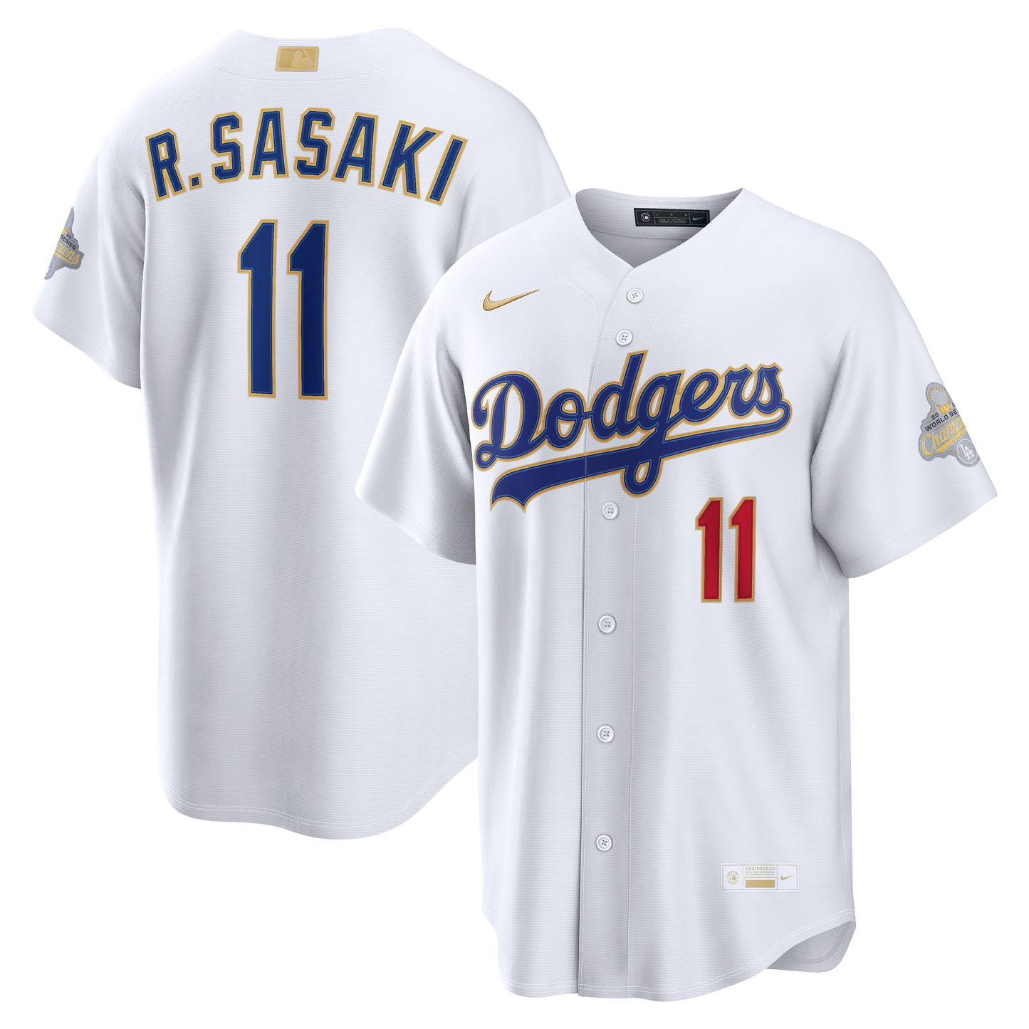Men's Los Angeles Dodgers Roki Sasaki White 2026 Gold Collection Stadium Jersey
