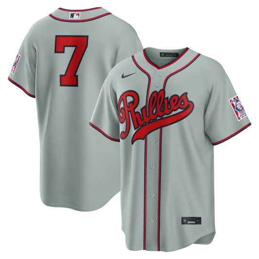 Men's Philadelphia Phillies Trea Turner Gray 2026 Field of Dreams Stadium Jersey