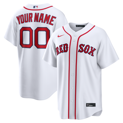 Men's Boston Red Sox White Home Replica Custom Jersey