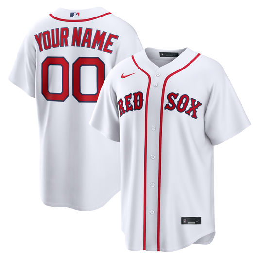 Men's Boston Red Sox White Home Replica Custom Jersey