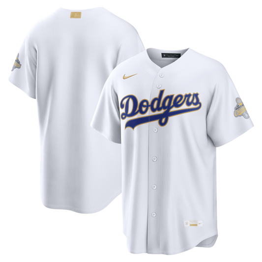Men's Los Angeles Dodgers White 2026 Gold Collection Stadium Jersey