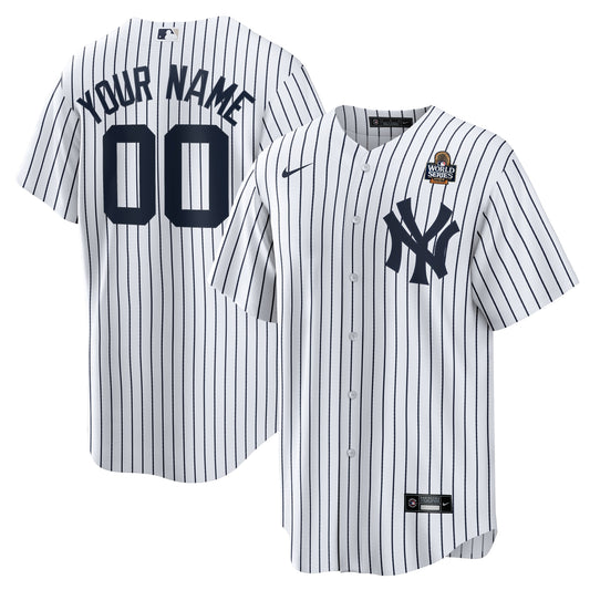 Men's New York Yankees  White 2024 World Series Home  Custom Jersey