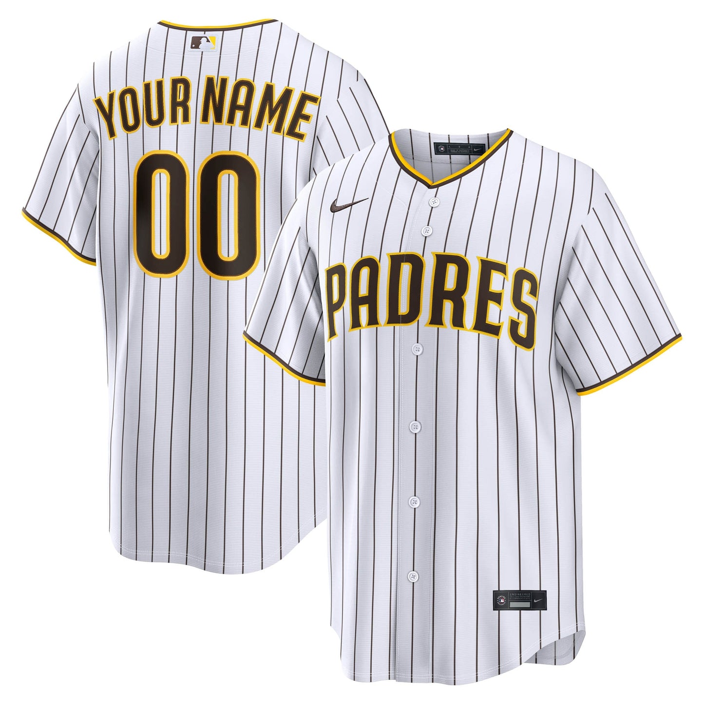 Men's San Diego Padres  White Home Replica Custom Jersey