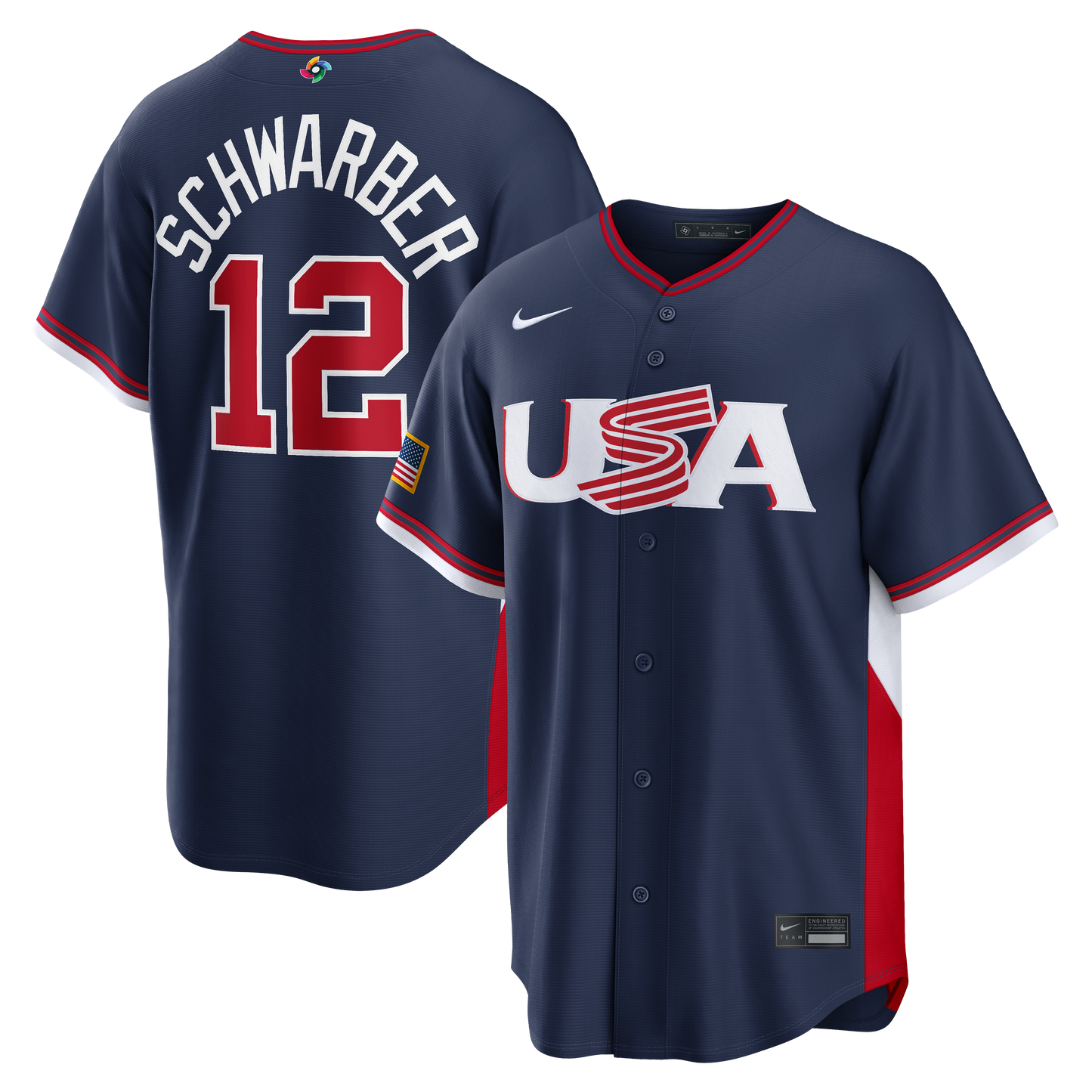 Men's Kyle Schwarber White USA 2026 Baseball World Baseball Classic  Jersey