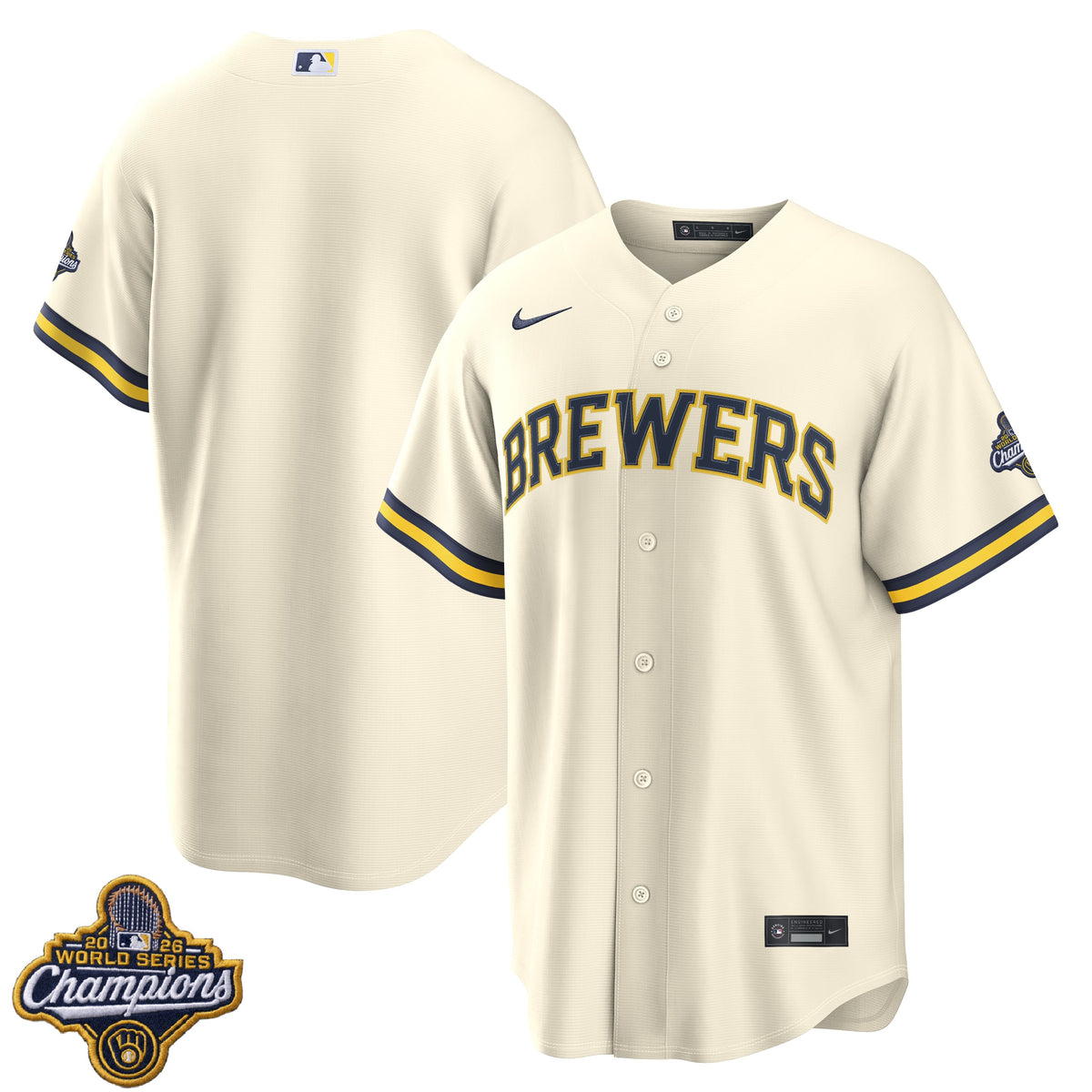 Men's Milwaukee Brewers 2026 World Series Champions Home Jersey