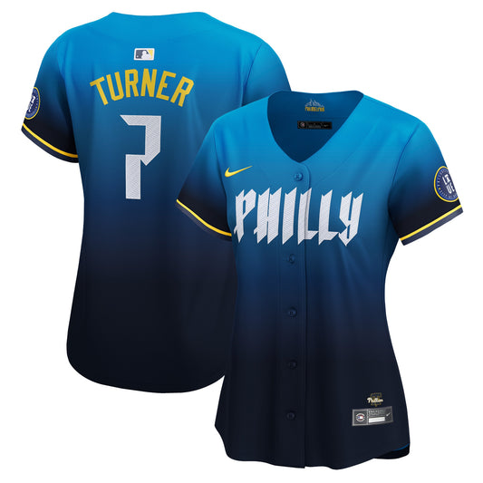 Women's Philadelphia Phillies Trea Turner Blue 2024 City Connect Player Jersey