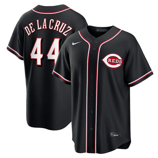 Men's Cincinnati Reds Elly De La Cruz Fashion Black Out Jersey