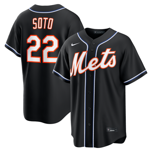 Men's New York Mets Juan Soto Fashion Black Out Jersey