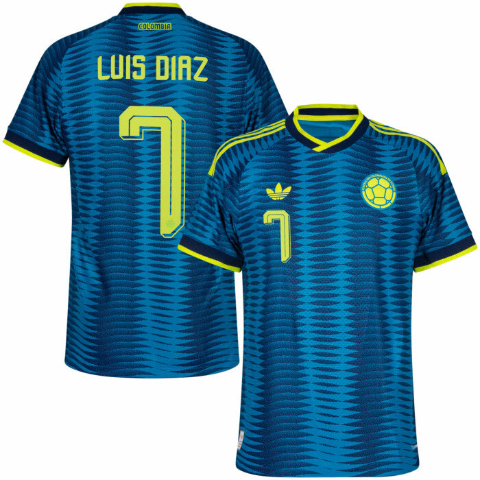 Men's Diaz #7 Colombia National Team 2026 Away Match Jersey