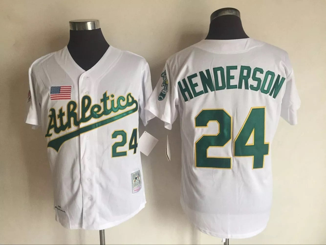 Men's Rickey Henderson Oakland Athletics Player White Jersey