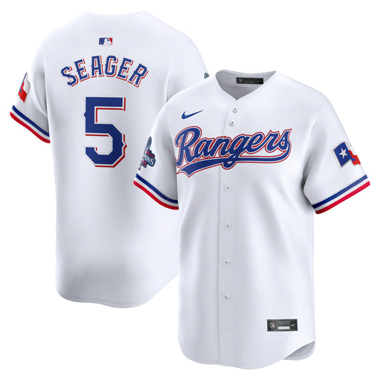 Men's Texas Rangers Corey Seager White Home 2023 World Series Champions Jersey