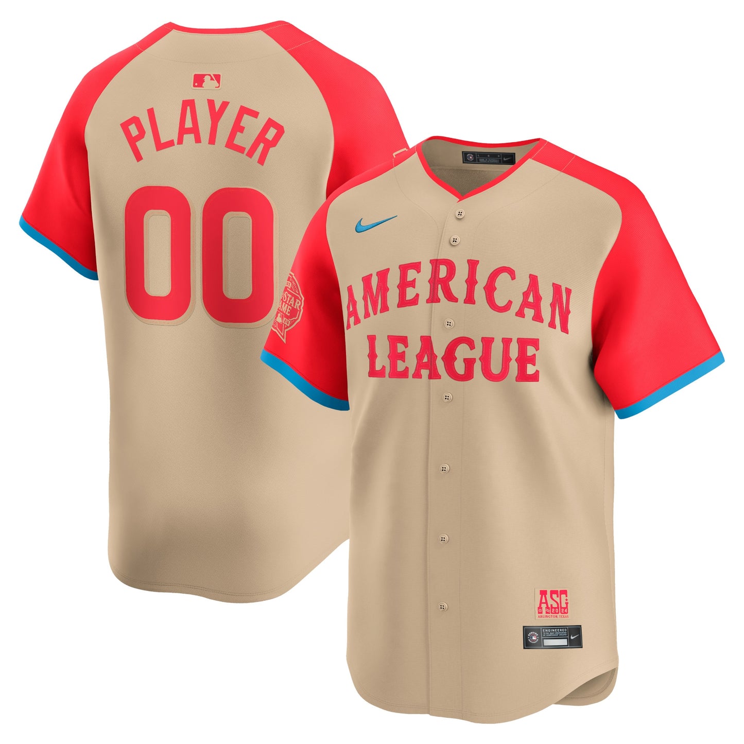 Men's American League Cream 2024 All-Star Game CUSTOM Jersey