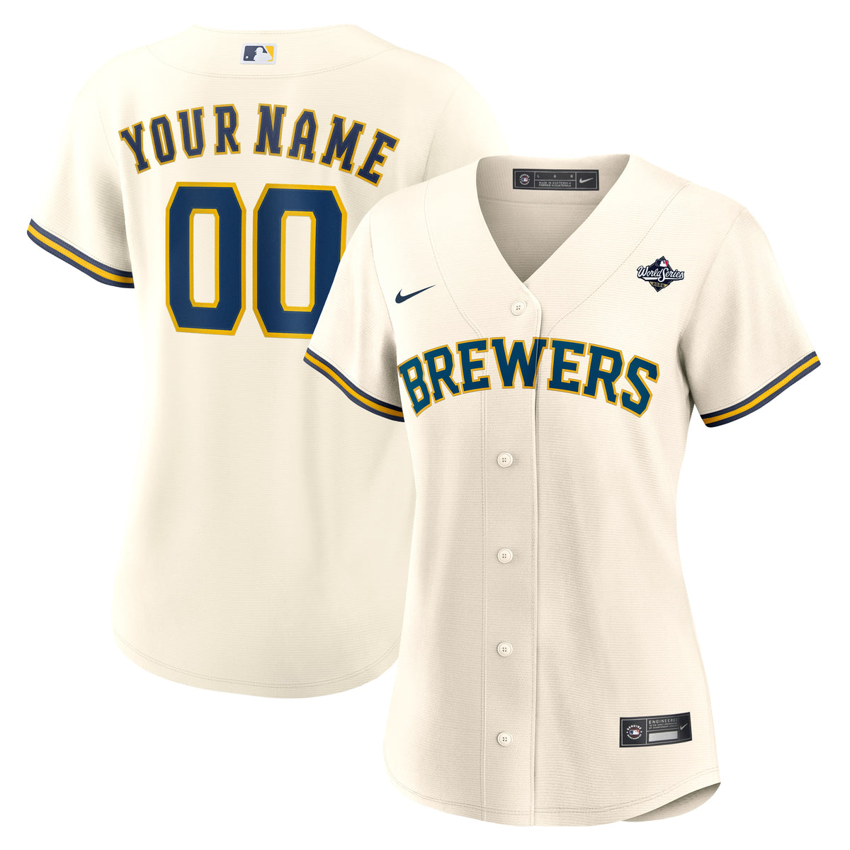 WOMEN'S Milwaukee Brewers Cream 2026 World Series Home Custom Jersey