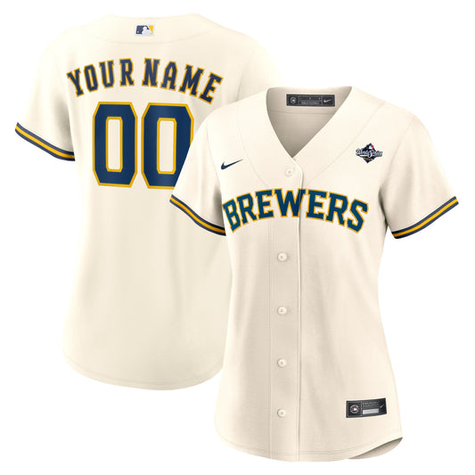 WOMEN'S Milwaukee Brewers Cream 2026 World Series Home Custom Jersey