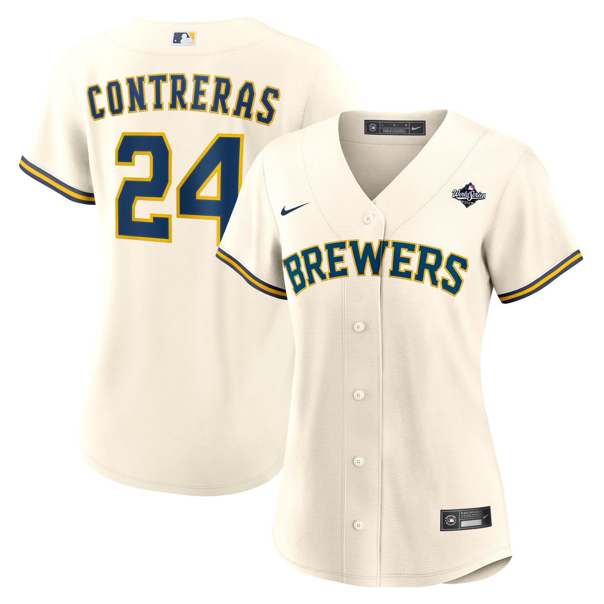 WOMEN'S Milwaukee Brewers William Contreras Cream 2026 World Series Home Jersey
