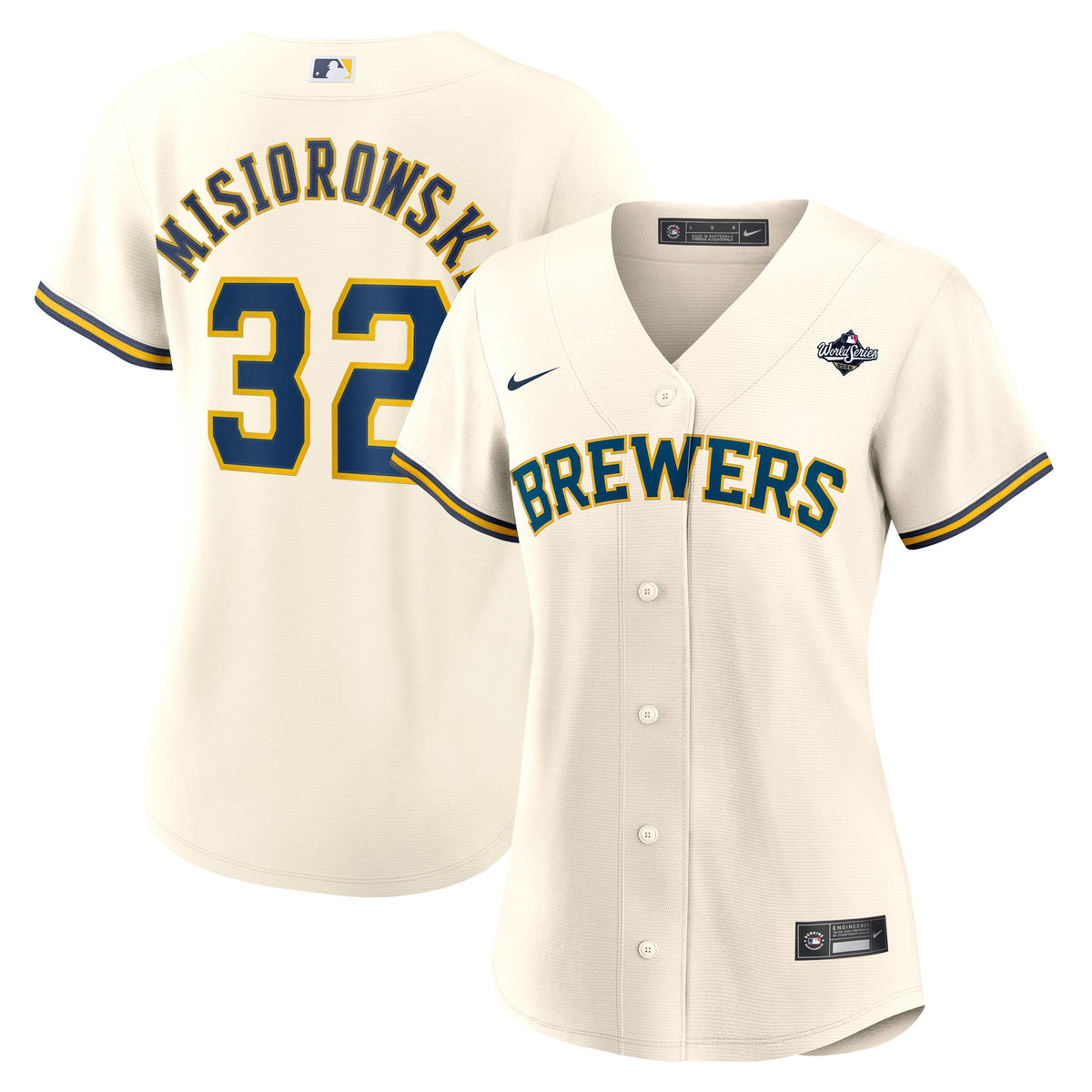 WOMEN'S Milwaukee Brewers Jacob Misiorowski Cream 2026 World Series Home Jersey