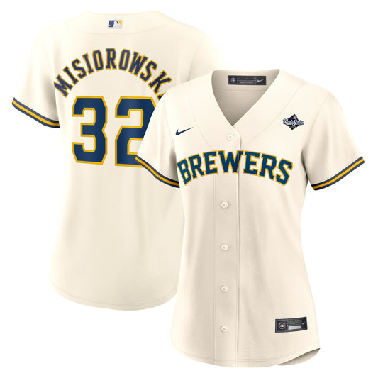 WOMEN'S Milwaukee Brewers Jacob Misiorowski Cream 2026 World Series Home Jersey