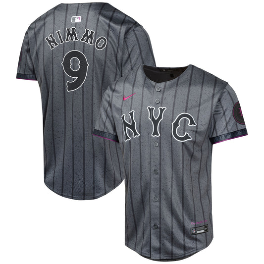 Men's New York Mets Brandon Nimmo Graphite 2024 City Connect Player Jersey