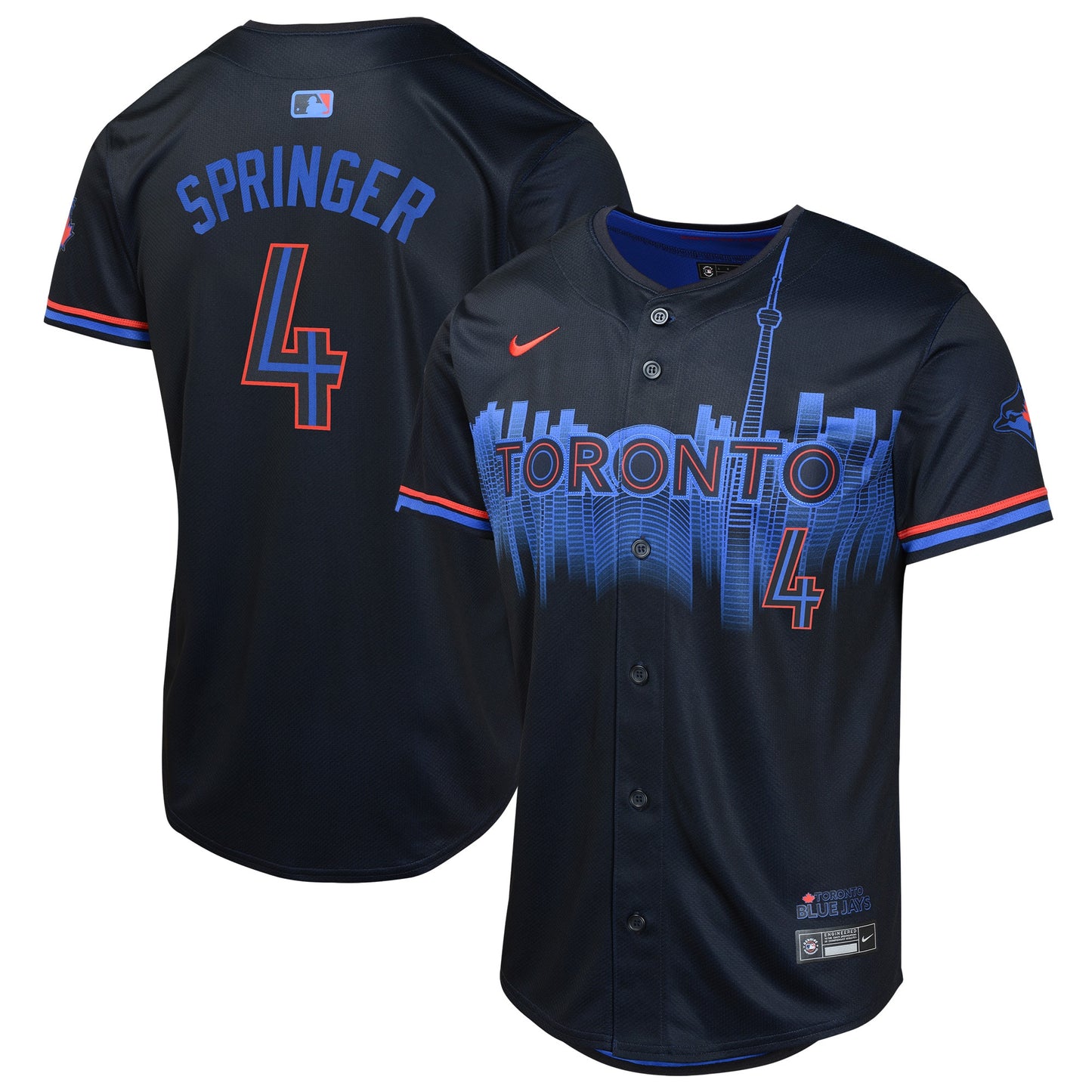 YOUTH Toronto Blue Jays George Springer Navy 2024 City Connect Jersey