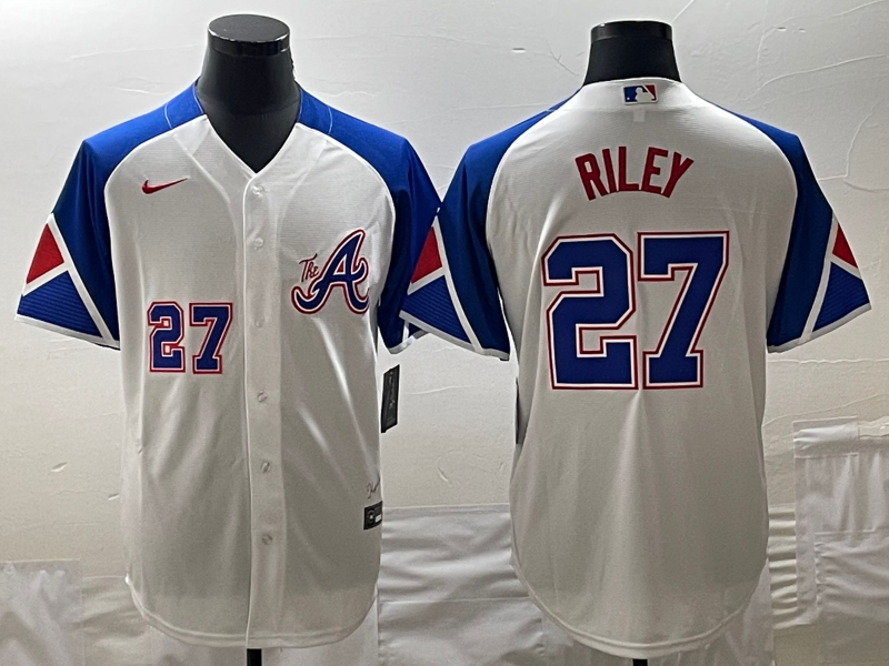 Men's Atlanta Braves Austin Riley White 2023 City Connect Player Jersey