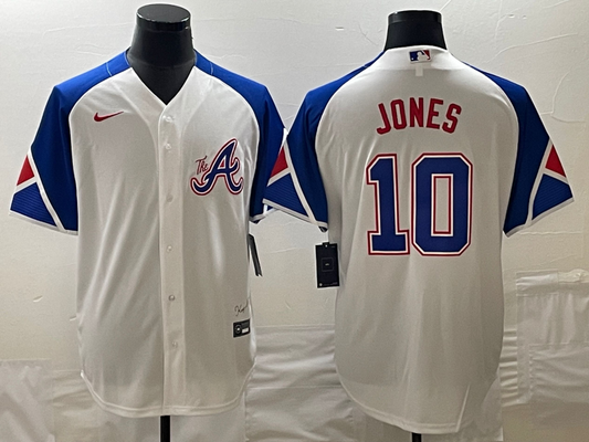 Men's Atlanta Braves Chipper Jones White 2023 City Connect Player Jersey