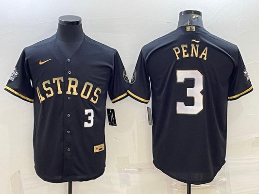 Men's  Jeremy Pena #3 Houston Astros 2022 World Series Player Jersey -Black