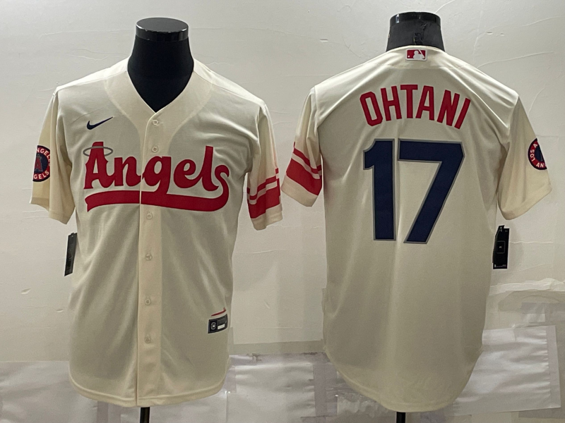 Men's Los Angeles Angels Shohei Ohtani Cream 2022 City Connect Replica Player Jersey
