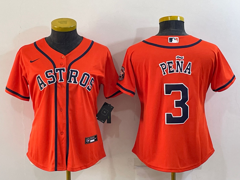 Women's  Jeremy Pena #3 Houston Astros 2022 World Series Player Jersey