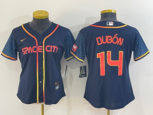 Women's Mauricio Dubon #14 Houston Astros  Navy 2022 City Connect Jersey