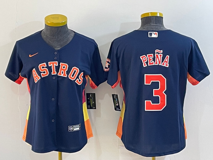 Women's  Jeremy Pena #3 Houston Astros 2022 World Series Player Jersey