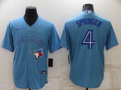 Men's George Springer # 4 Toronto Blue Jays Player Jersey - Cool Base