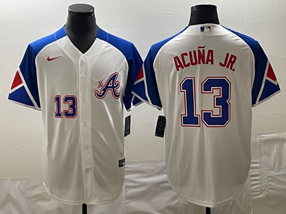 Men's Atlanta Braves Ronald Acuña Jr. White 2023 City Connect Player Jersey