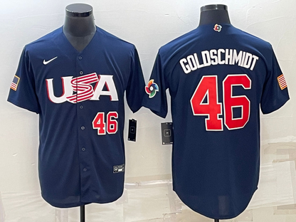 Men's Paul Goldschmidt Navy USA Baseball 2023 World Baseball Classic Replica Jersey