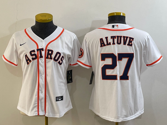 Women's Houston Astros Jose Altuve #27 2022 World Series Player Jersey