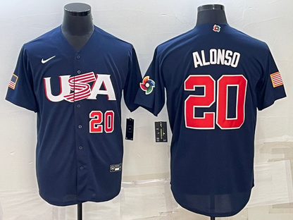 Men's Pete Alonso Navy USA Baseball 2023 World Baseball Classic Replica Jersey
