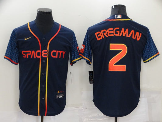 Men's Alex Bregman #2 Houston Astros  Navy 2022 City Connect Jersey