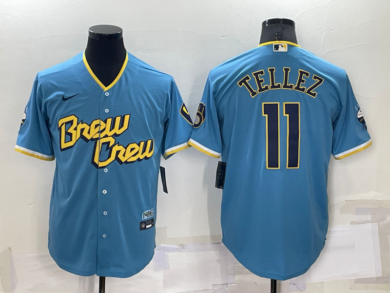 Men's Milwaukee Brewers Rowdy Tellez Powder Blue 2022 City Connect Replica Player Jersey