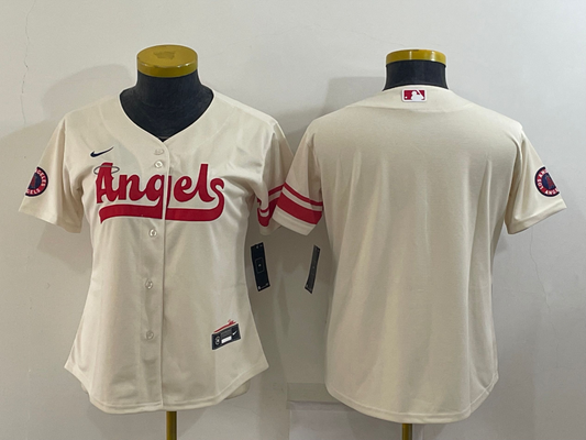 Women's PLAYER_NAME #00 CUSTOM Los Angeles Angels Cream 2022 City Connect Replica Player Jersey